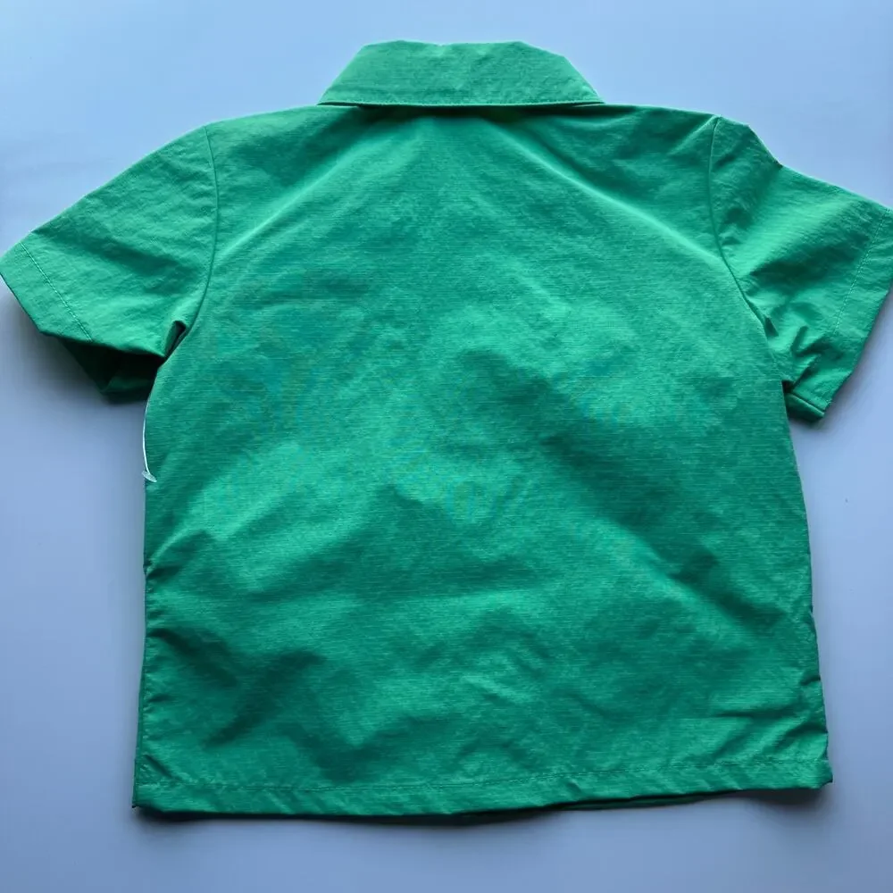 Old Navy Toddler Boy Front Pocket Button Down Short Sleeve Shirt Sz 2T NWT